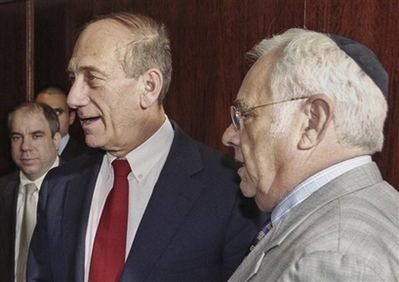 Moshe Talansky and Ehud Olmert