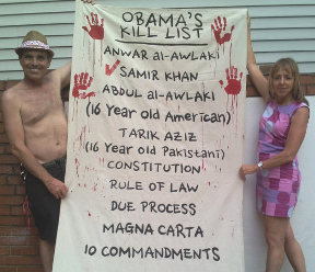 Obama Kill List protest banner