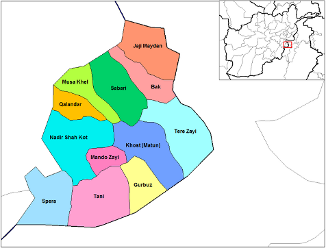 Khost Province map