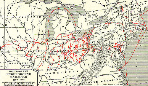 Underground Railroad map