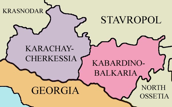 Karachay-Cherkessia locator map